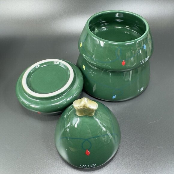 Christmas Tree Stacking Measuring Cups Green Ceramic Tree Newclassic Enterprise - Picture 10 of 14